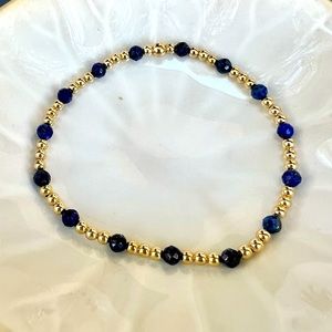 Genuine Lapis Lazuli 💙 and 14k Gold Filled Bead Bracelet